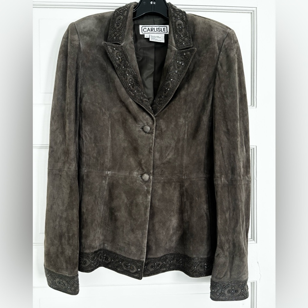Carlisle Embellished Brown Suede Blazer